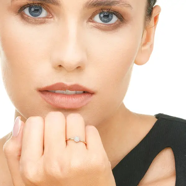 Leaf Jewelry Ring Pavé II, 18 K Roségold Lagerräumung