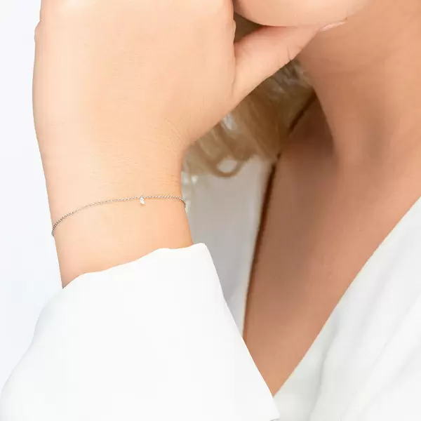Leaf Jewelry Armkette Pure Diamanten, 18 K Weißgold Neueste Mode