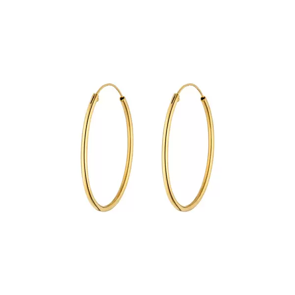 Leaf Jewelry Creole Rund L, 40mm, 14 K Gelbgold Online Outlet