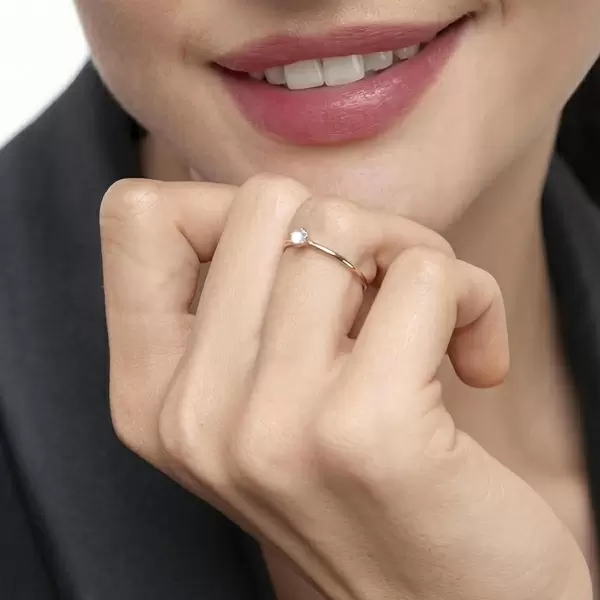 Leaf Jewelry Ring Cabochon, 14 K Rosegold, Mondstein Zeitlich begrenztes Angebot