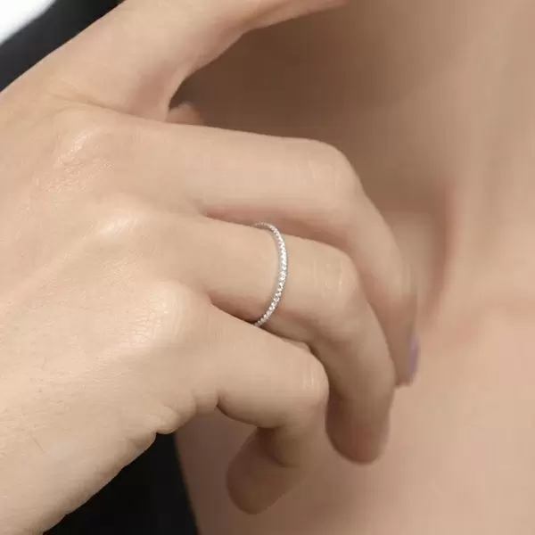 Leaf Jewelry Memoryring mit Diamanten, 18 K Weißgold Bestseller