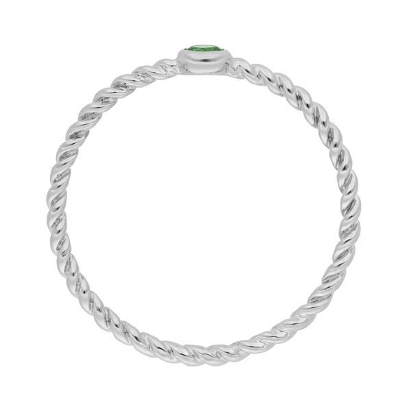 Leaf Jewelry Ring Twist Smaragd, 14K Weißgold Super Sparpreis