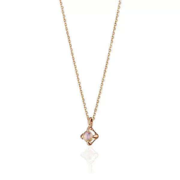 Leaf Jewelry Halskette Cabochon, Mondstein, 14 K Roségold Kostenlose Rückgabe