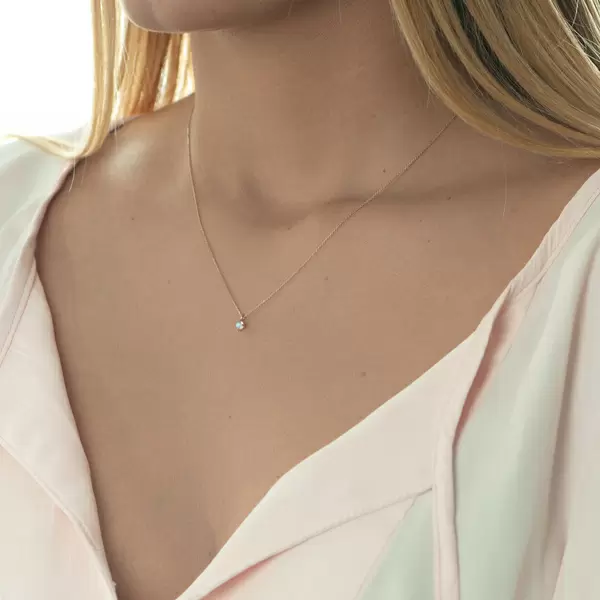 Leaf Jewelry Halskette Cabochon, Mondstein, 14 K Roségold Kostenlose Rückgabe