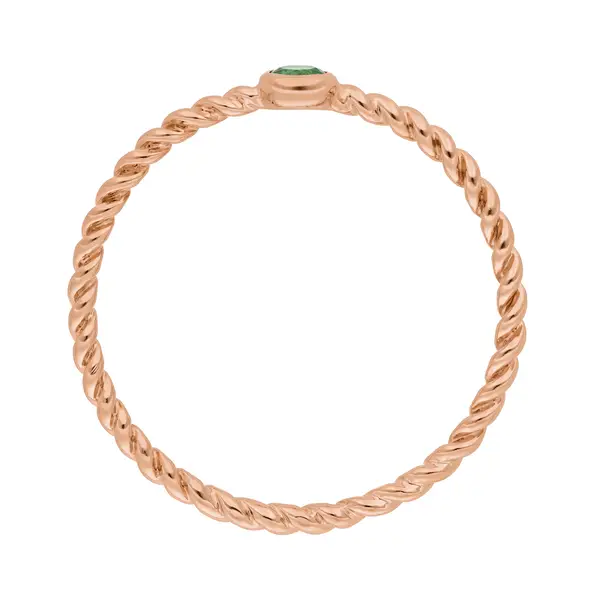 Leaf Jewelry Ring Twist Smaragd, 14K Rosegold Letzte 3 Tage