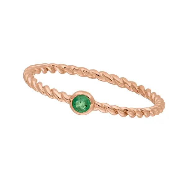 Leaf Jewelry Ring Twist Smaragd, 14K Rosegold Letzte 3 Tage