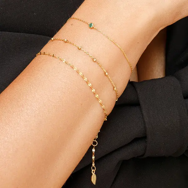 Leaf Jewelry Armkette Smaragd, 14K Weißgold JETZT KAUFEN