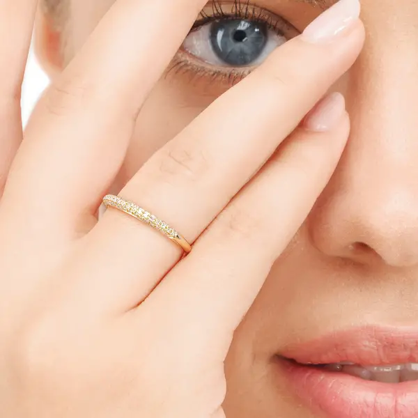 Leaf Jewelry Ring DAZZLE mit Diamanten, 14K Gelbgold Letzter Tag