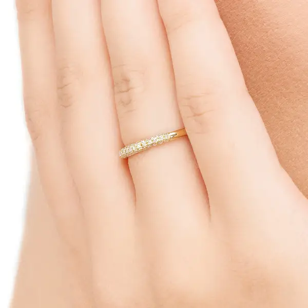 Leaf Jewelry Ring DAZZLE mit Diamanten, 14K Gelbgold Letzter Tag