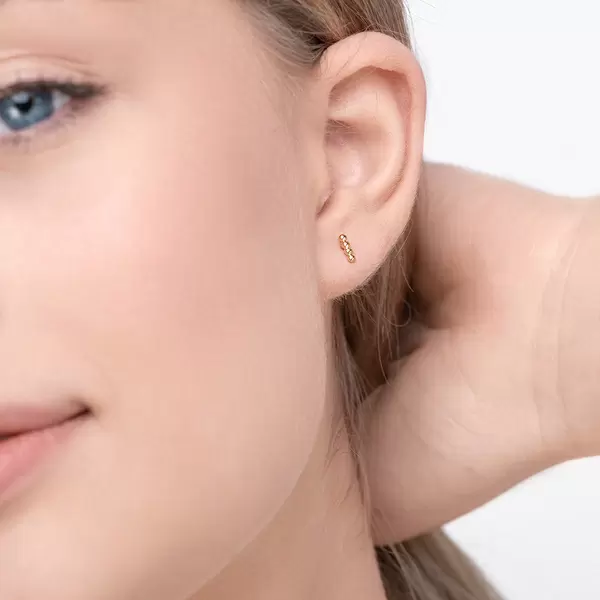 Leaf Jewelry Ohrstecker 4 Kugel, 14K Gelbgold Zeitbegrenzte Promotion