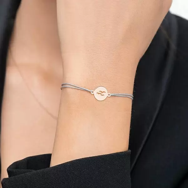 Leaf Jewelry Glücksbändchen Birds, 14 K Rosegold, Beige Bis zu 50% Rabatt