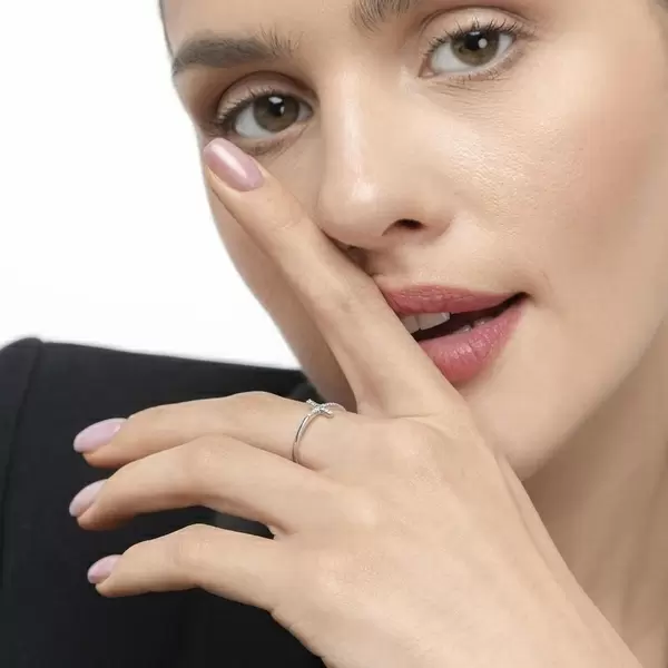Leaf Jewelry Ring Kreuz mit Diamanten, 18 K Weißgold Bis zu 60% Rabatt