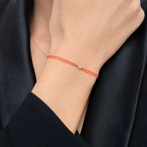 Leaf Jewelry Glücksbändchen "my first diamond", 14K Rosegold, Beige Nur für heute