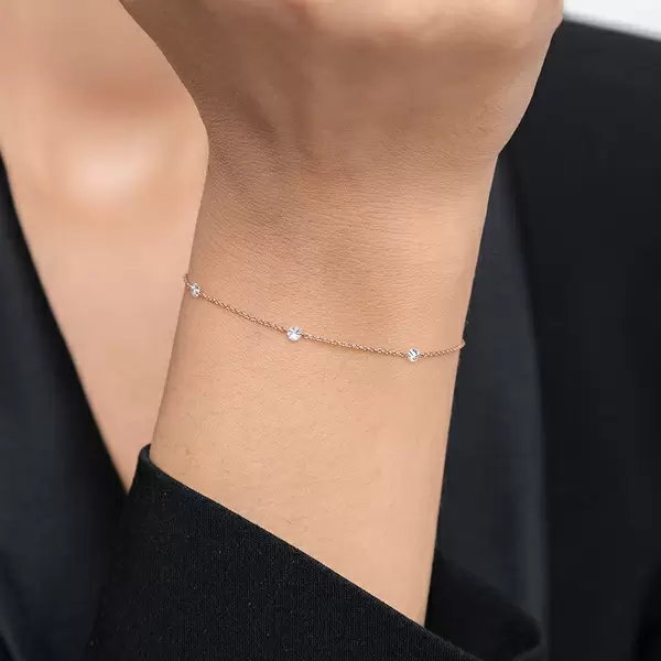 Leaf Jewelry Armkette Pure Triple Diamant, 18 K Rosegold Vierteljährliche Förderung