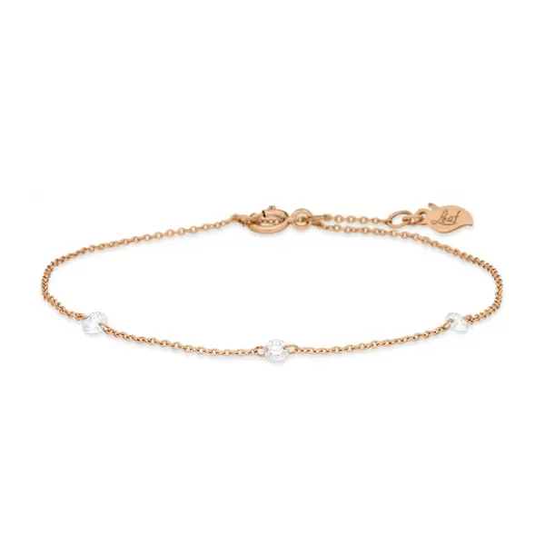 Leaf Jewelry Armkette Pure Triple Diamant, 18 K Rosegold Vierteljährliche Förderung
