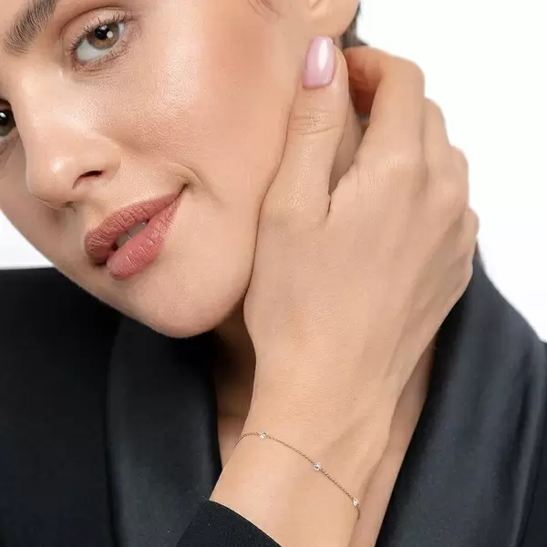 Leaf Jewelry Armkette Pure Triple Diamant, 18 K Rosegold Vierteljährliche Förderung