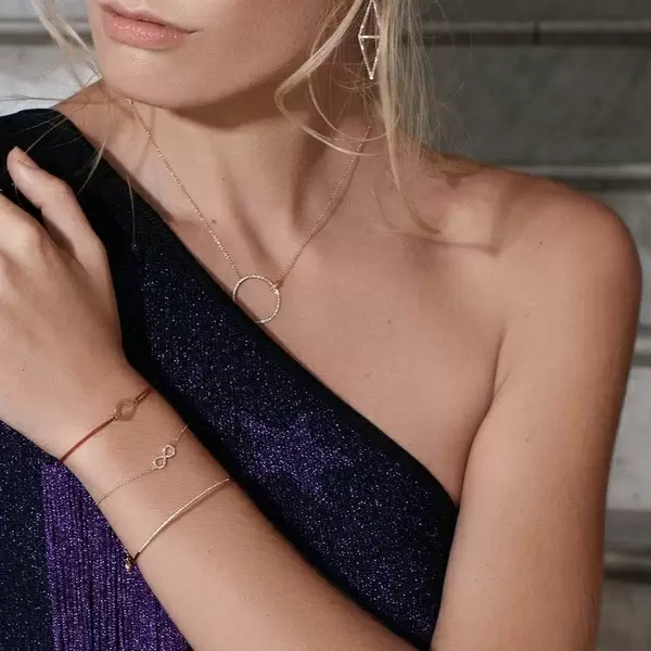 Leaf Jewelry Armkette Infinity mit Diamanten, 18 K Gelbgold Bis zu 55% Rabatt