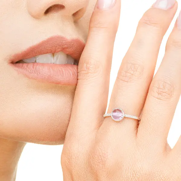 Leaf Jewelry Ring Amethyst mit Diamanten, 14K Weißgold Discount Store für neue Produkte