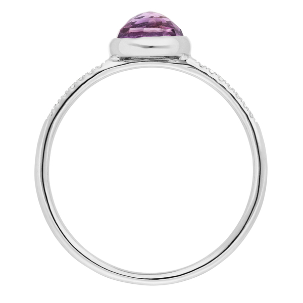 Leaf Jewelry Ring Amethyst mit Diamanten, 14K Weißgold Discount Store für neue Produkte