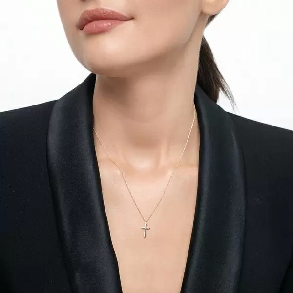 Leaf Jewelry Halskette Kreuz, 14 K Gelbgold Super Rabatt