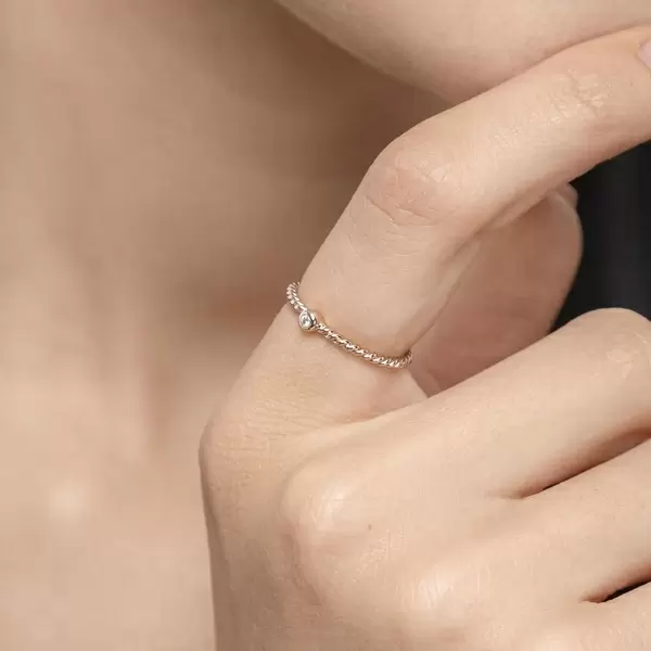 Leaf Jewelry Ring Solitaire, 18 K Rosegold Speichern exportieren