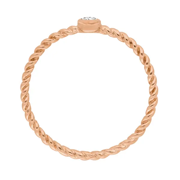 Leaf Jewelry Ring Solitaire, 18 K Rosegold Speichern exportieren