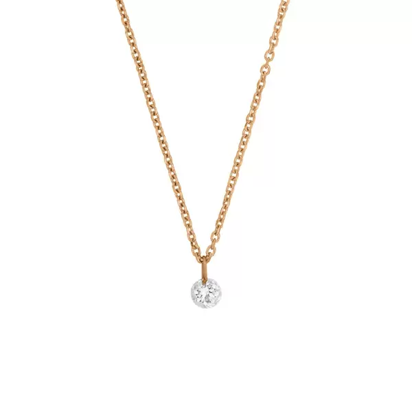 Leaf Jewelry Halskette Pure Diamant, 18 K Rosegold Im Verkauf