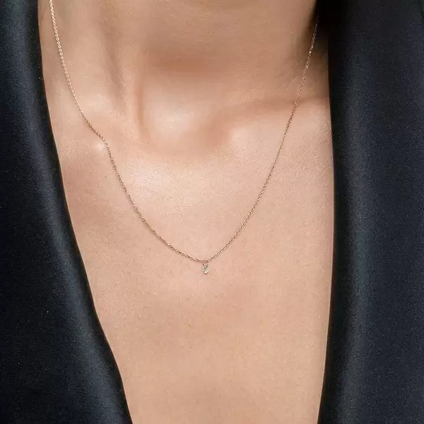 Leaf Jewelry Halskette Pure Diamant, 18 K Rosegold Im Verkauf