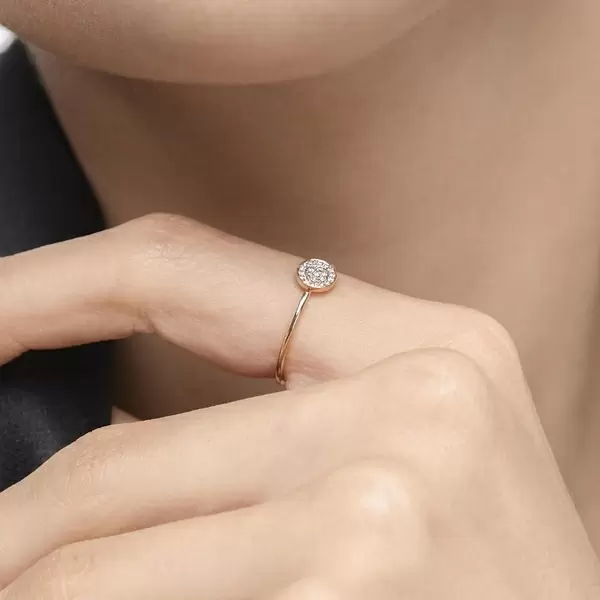 Leaf Jewelry Ring Pave mit Diamanten, 18 K Gelbgold im Angebot