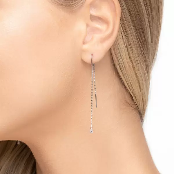 Leaf Jewelry Ohrringe Pure Ball Chain, 14 K Weißgold Fabrikverkauf