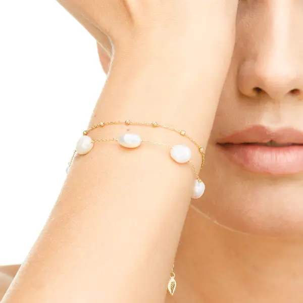 Leaf Jewelry Armkette Beads, 14K Rosegold Günstig kaufen