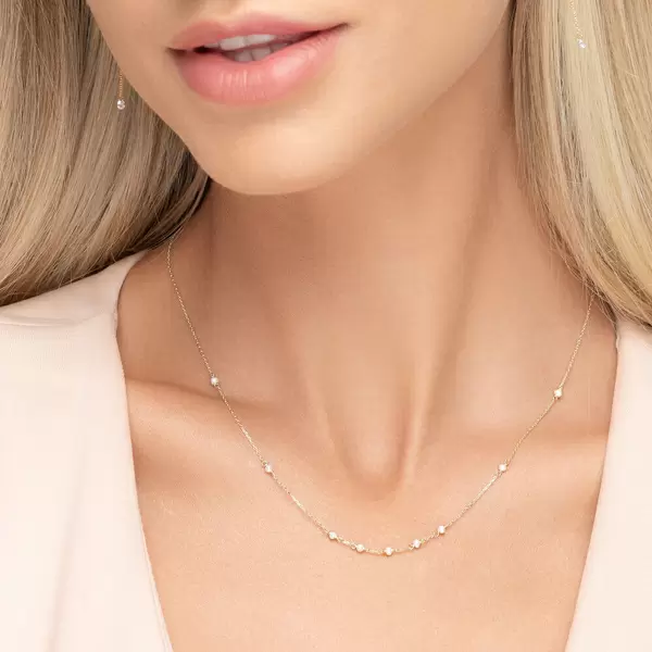 Leaf Jewelry Halskette White Pearls, 14 K Gelbgold Großer Ausverkauf