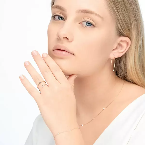 Leaf Jewelry Creole Pure M Diamant 18 K Roségold Begrenztes Angebot