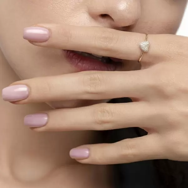 Leaf Jewelry Ring Herz Full mit Diamanten, 18 K Gelbgold Weihnachtsangebot