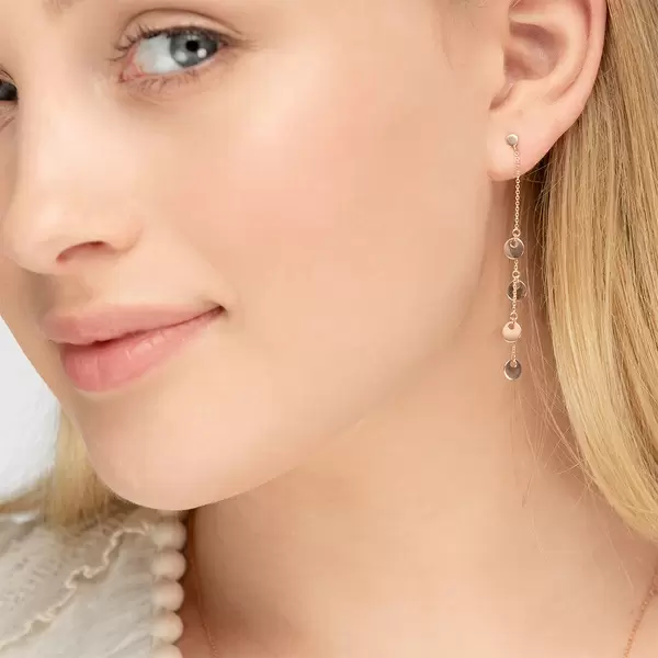 Leaf Jewelry Ohrringe Platelet Kette, 14 K Rosegold Vatertagsangebot