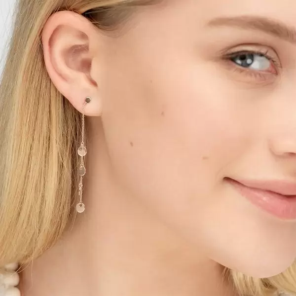 Leaf Jewelry Ohrringe Platelet Kette, 14 K Rosegold Vatertagsangebot