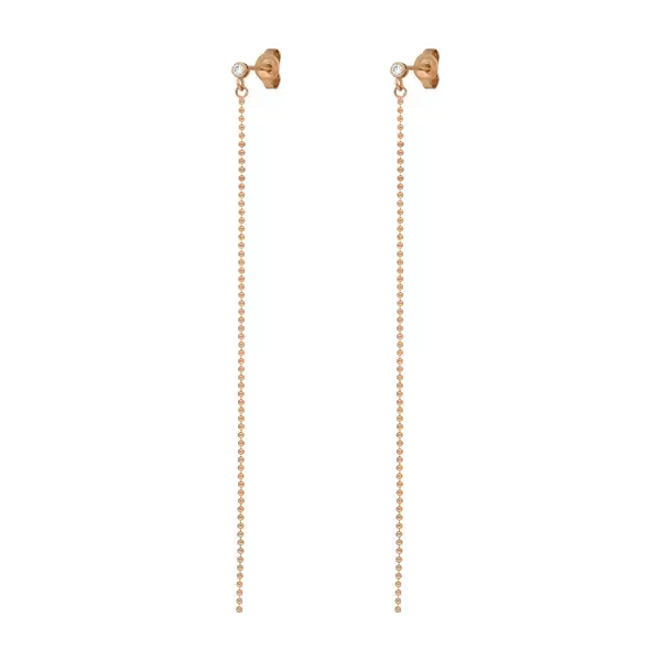 Leaf Jewelry Ohrringe Ball Chain, 14 K Rosegold Jubiläumsangebot