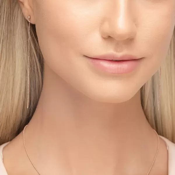 Leaf Jewelry Ohrringe Ball Chain, 14 K Rosegold Jubiläumsangebot