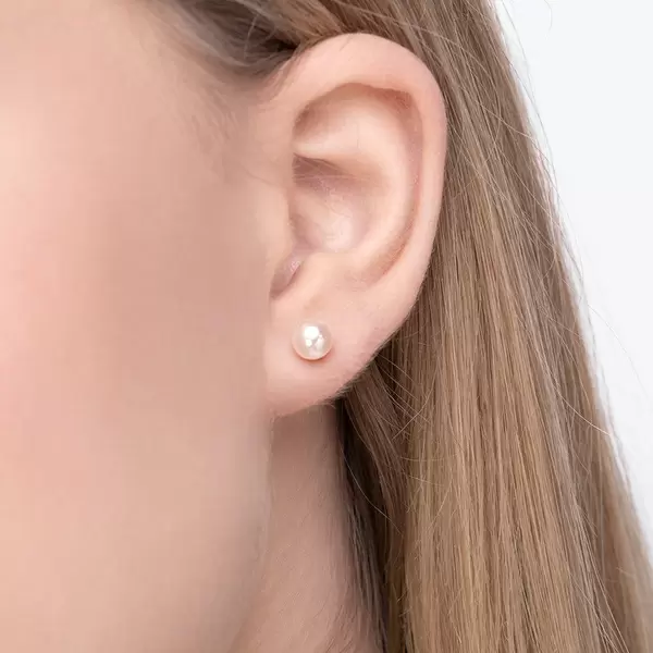 Leaf Jewelry Ohrstecker Perle, 6mm, 14 K Rosegold Lagerräumung