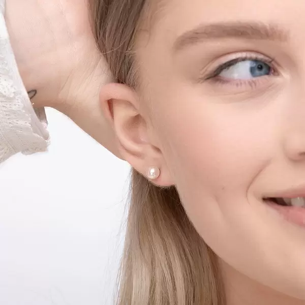Leaf Jewelry Ohrstecker Perle, 6mm, 14 K Rosegold Lagerräumung