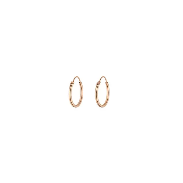 Leaf Jewelry Creole Rund S, 15mm, 14 K Rosegold Neueste Mode
