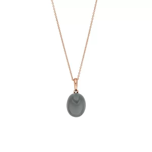 Leaf Jewelry Halskette Cabochon II, 14 K Rosegold, Grauer Mondstein Neuheiten