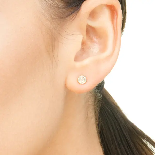 Leaf Jewelry Ohrringe Pavé mit Diamanten, 18 K Gelbgold Saisonale Angebote