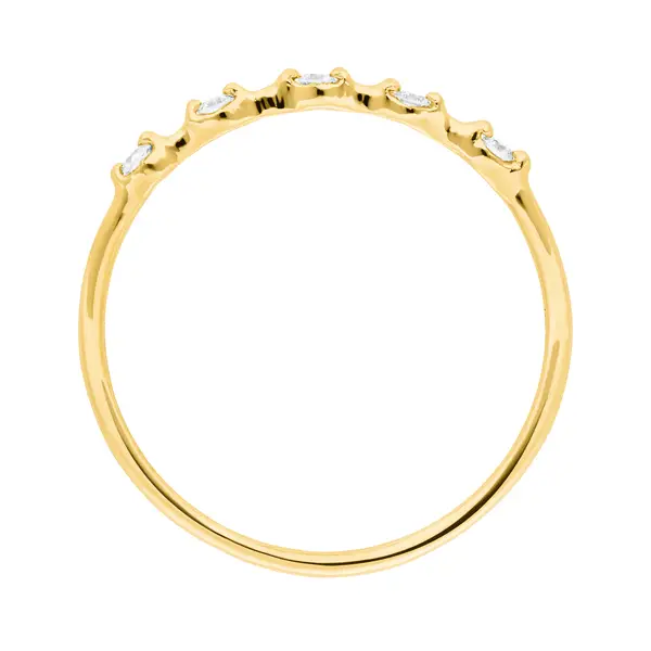 Leaf Jewelry Ring mit 5 Diamanten, 14K Gelbgold Tägliche Deals