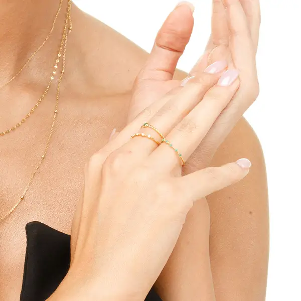 Leaf Jewelry Ring mit 5 Diamanten, 14K Gelbgold Tägliche Deals