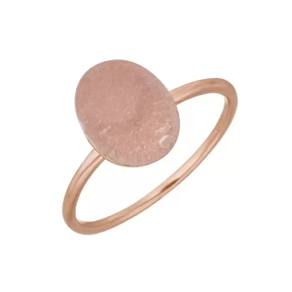 Leaf Jewelry Ring Cabochon II, 14 K Rosegold, Rosenquarz Super Sparpreis