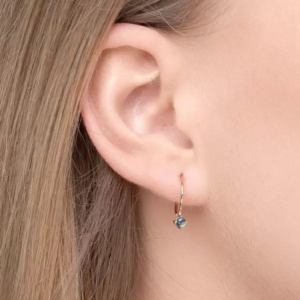 Leaf Jewelry Ohrringe Cabochon, Blaue Topas, 14 K Gelbgold Wochenangebot