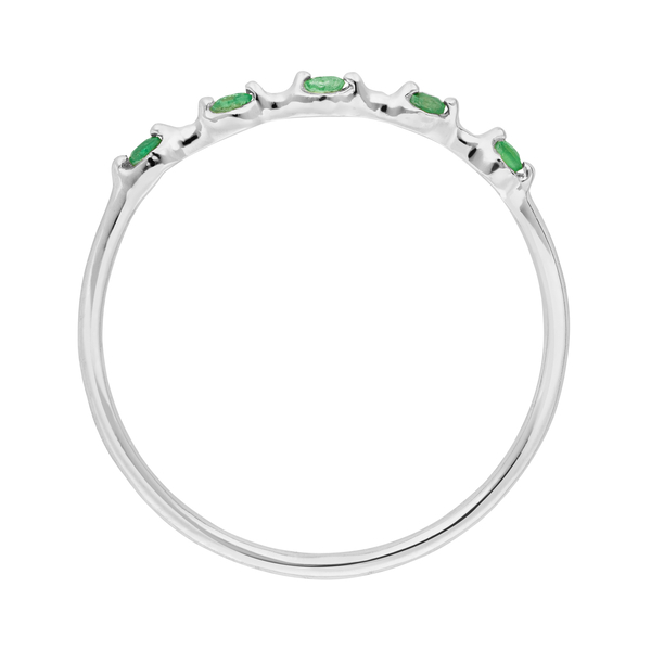 Leaf Jewelry Ring mit 5 Smaragden, 14K Weißgold Bis zu 60% Rabatt