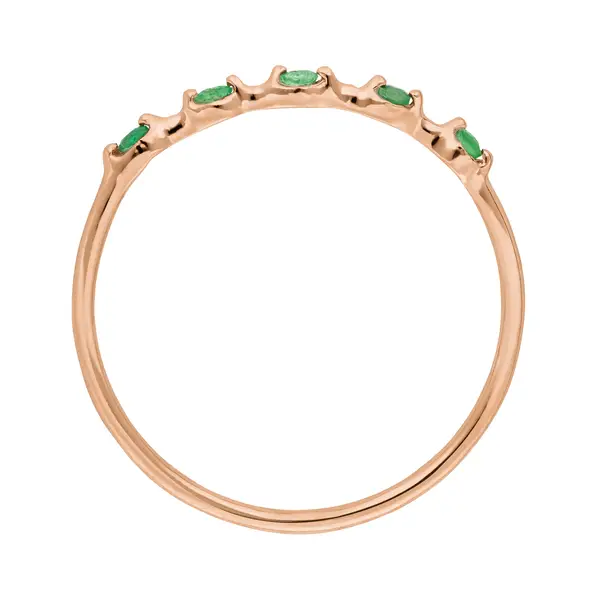 Leaf Jewelry Ring mit 5 Smaragden, 14K Rosegold Bis zu 65% Rabatt