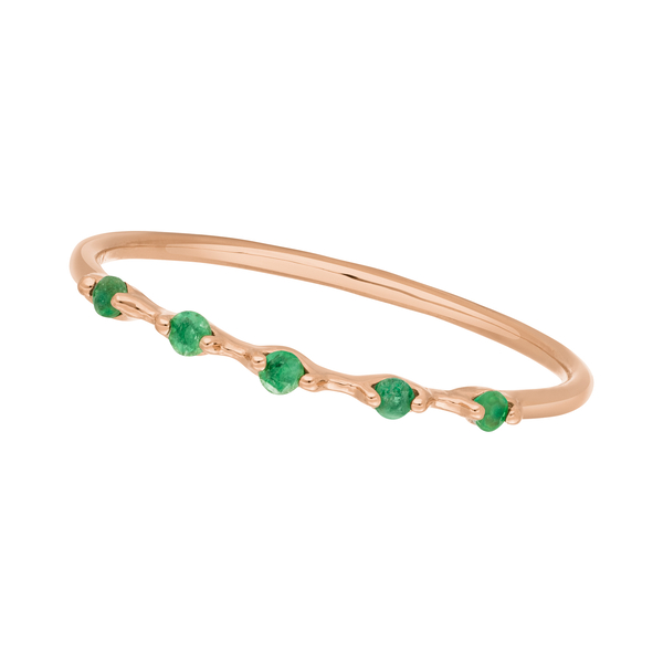Leaf Jewelry Ring mit 5 Smaragden, 14K Rosegold Bis zu 65% Rabatt